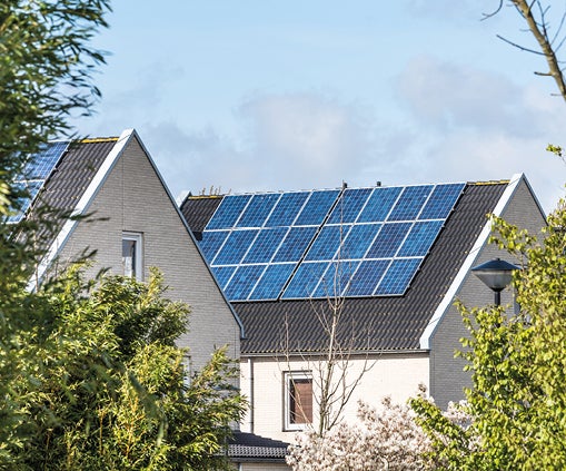 Two houses with solar panels