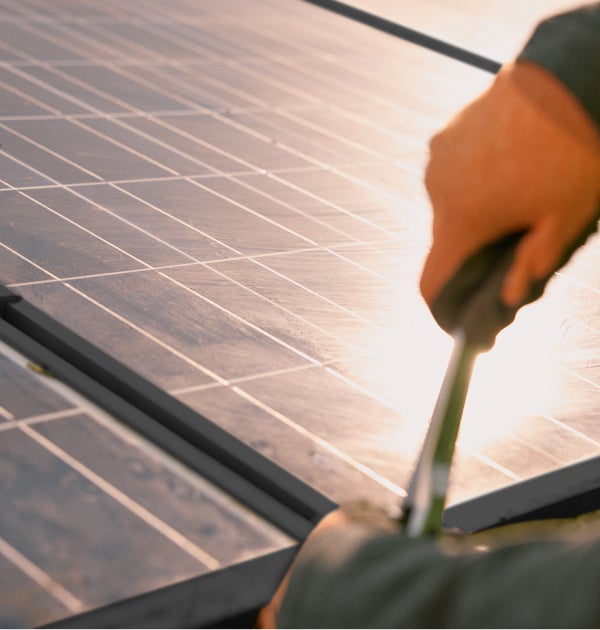 Solar panels being installed