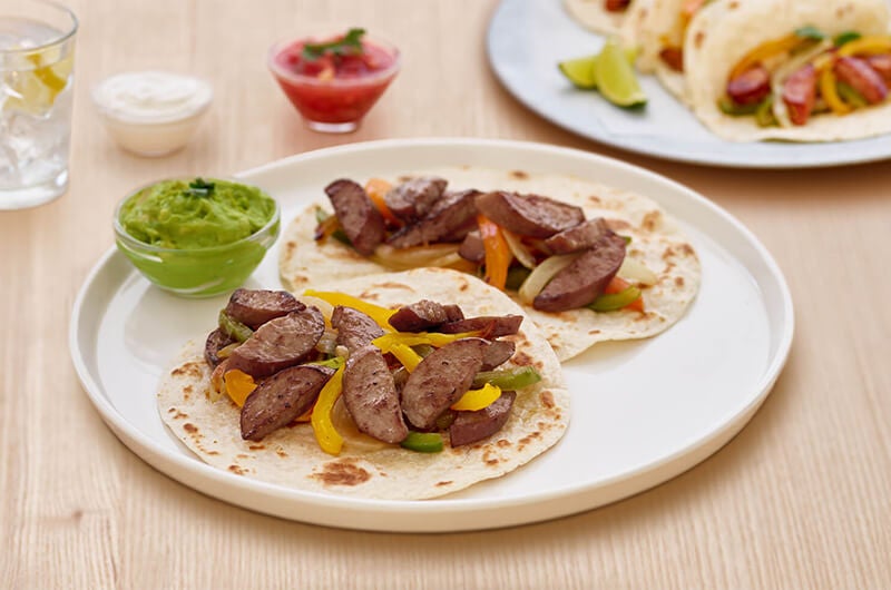 Smoked Sausage Fajitas in a Flash Eckrich