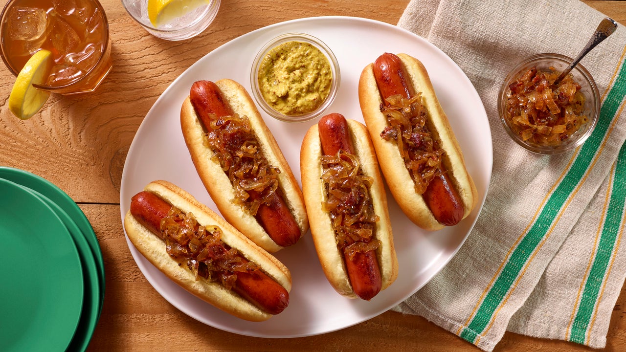Smoked Sausage with Bacon & Onion Marmalade