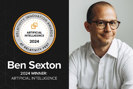 JND eDiscovery VP, Ben Sexton, Wins 2024 Relativity Innovation Award in AI Category - OG