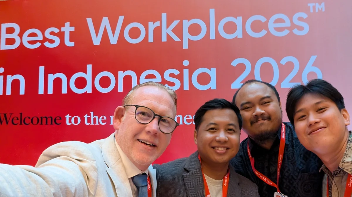Picture of Marty and team members at the GPTW event in Jakarta