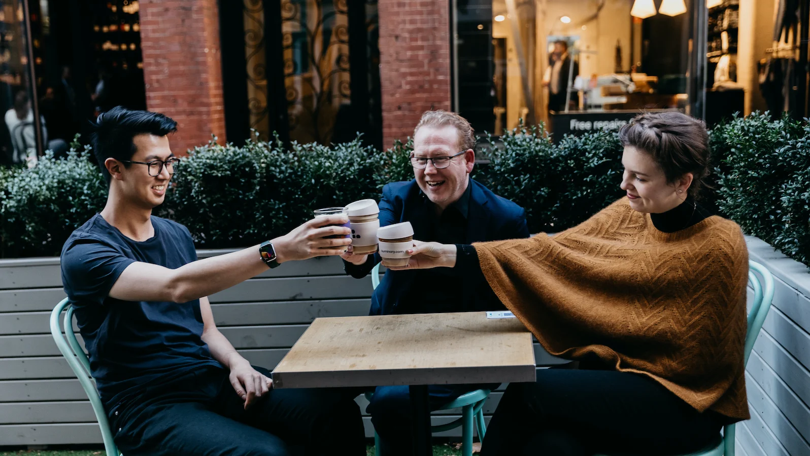 Luminary keep cups at cafe