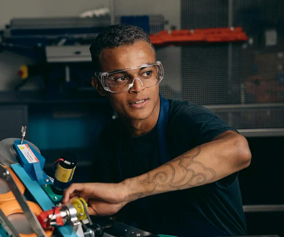 man using a wood cutter