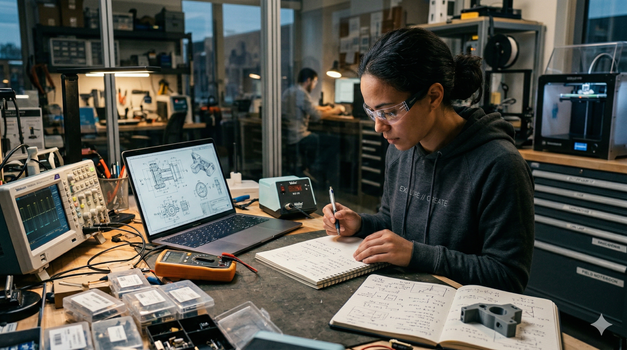 Picture of a woman working on a technology project