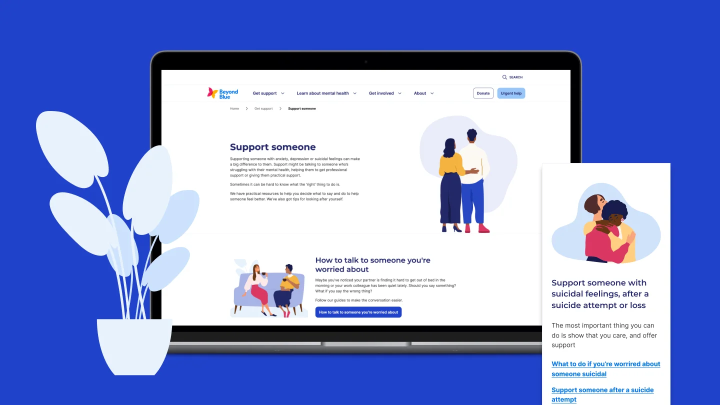 Picture of the Beyond Blue interface against a blue background