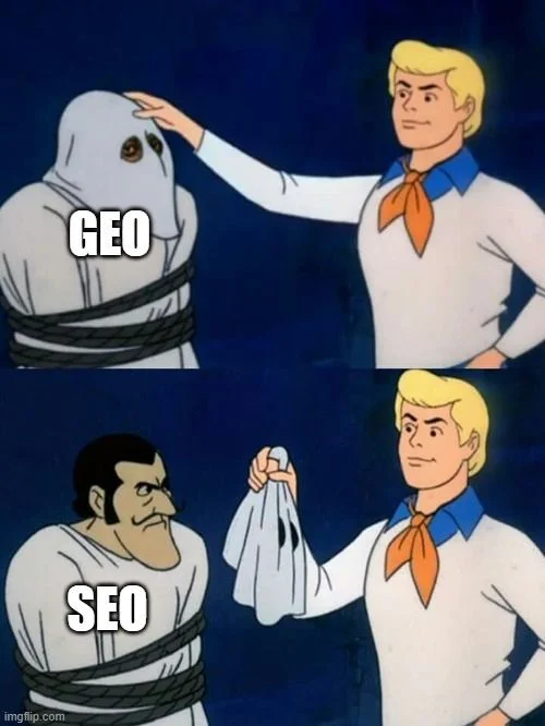 GEO v SEO meme