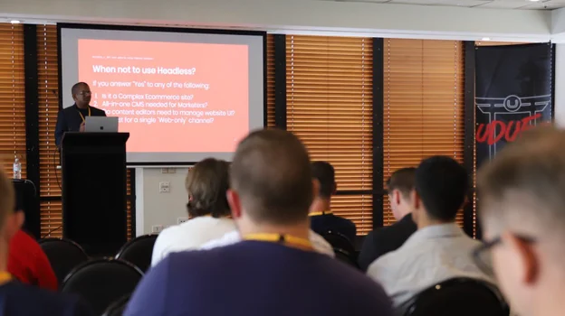 Emm presenting at UDuff 2019