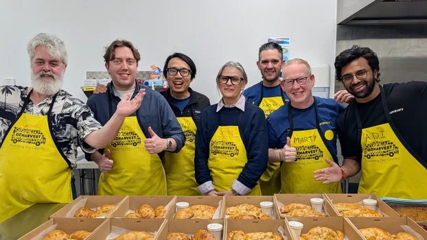 Picture of the Melbourne team at OzHarvest kitchen