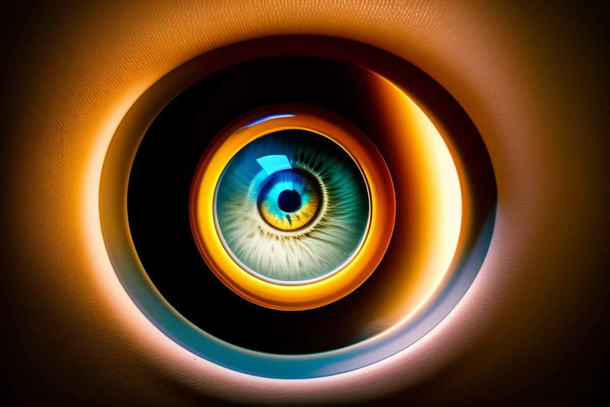 A peep hole in a door