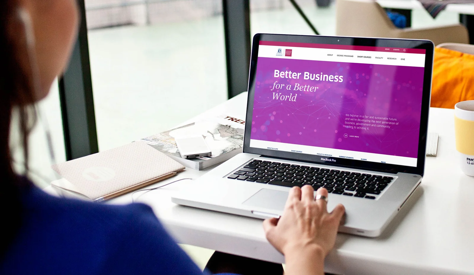 Melbourne Business School home page on a desktop