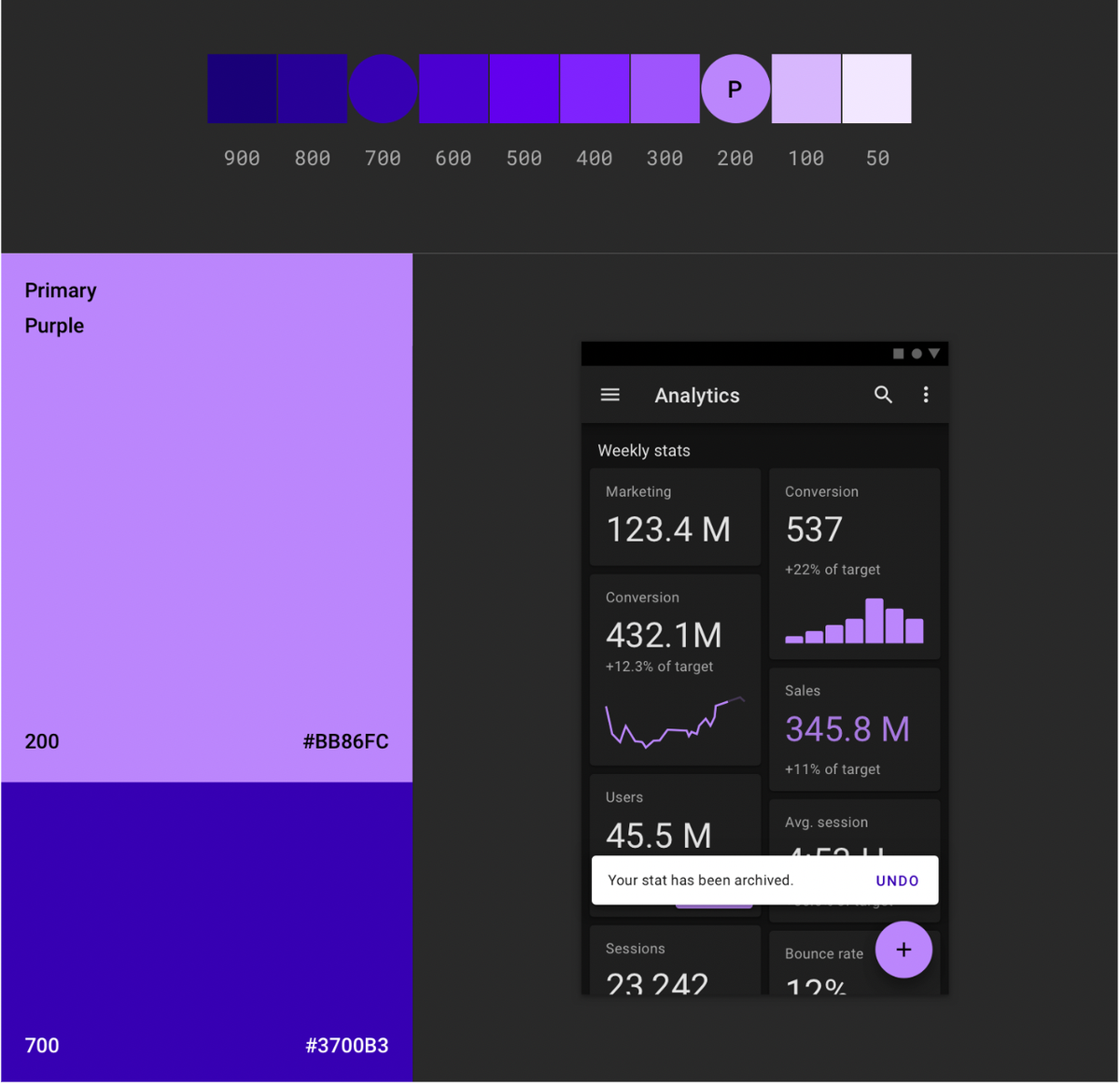 Picture of dark mode examples