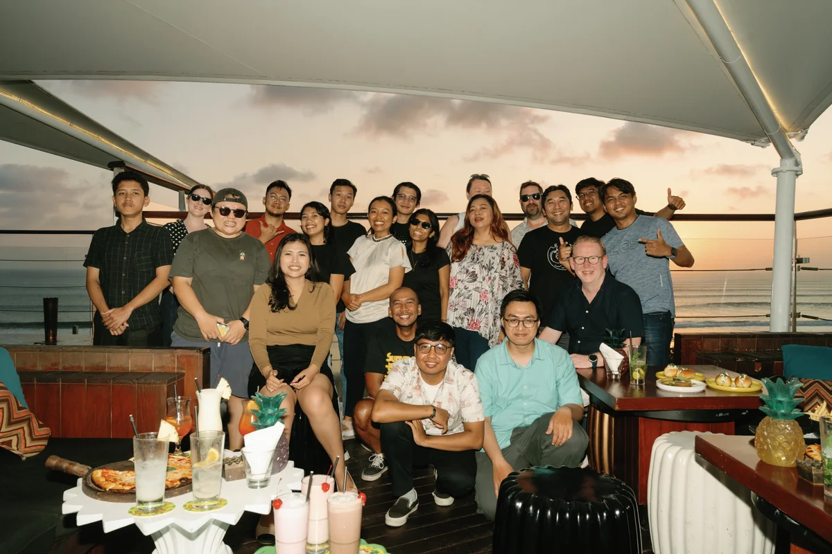 Team photo in Double Six Bali Beach Club