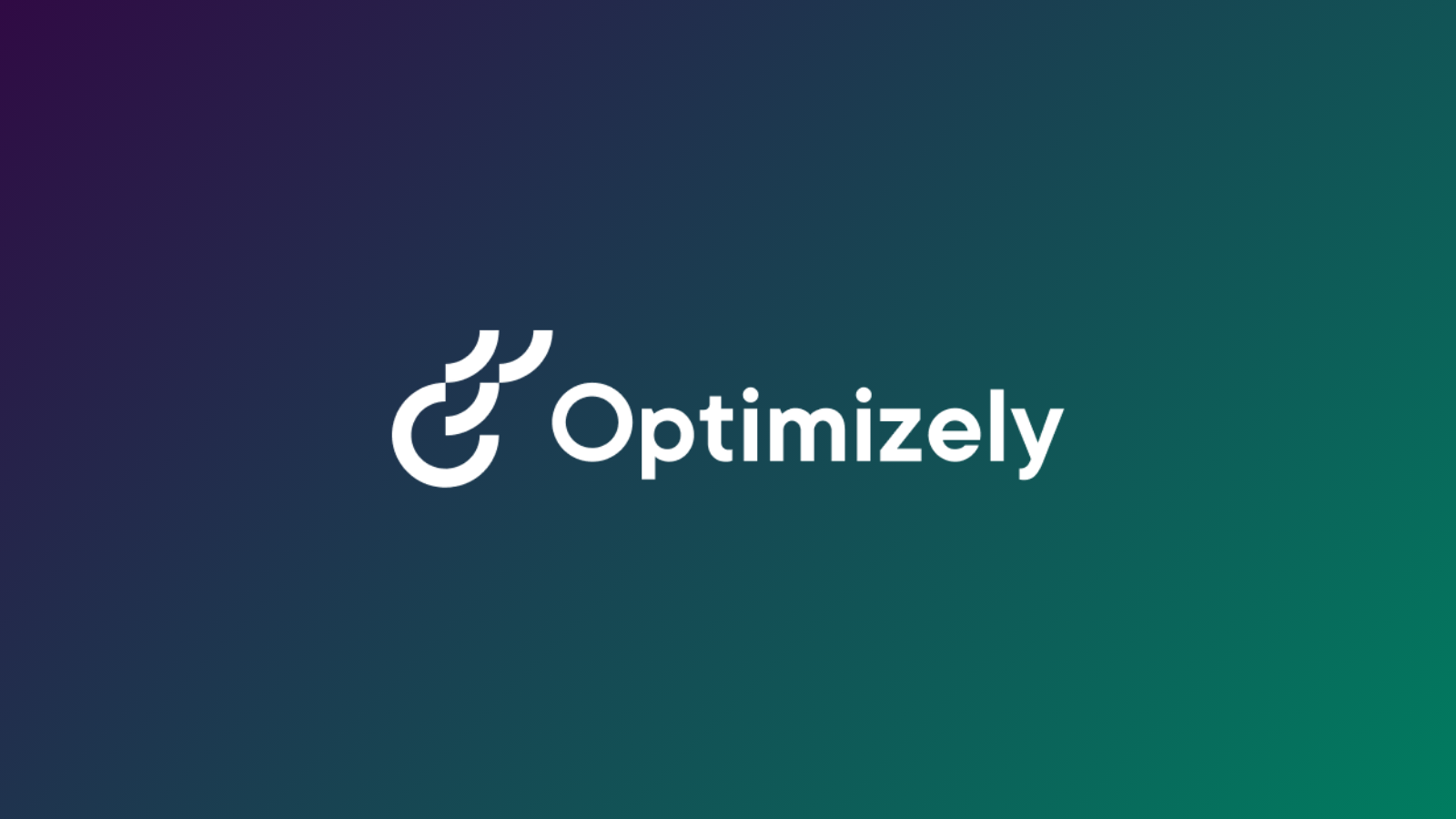 Optimizely reverse logo on green gradient background