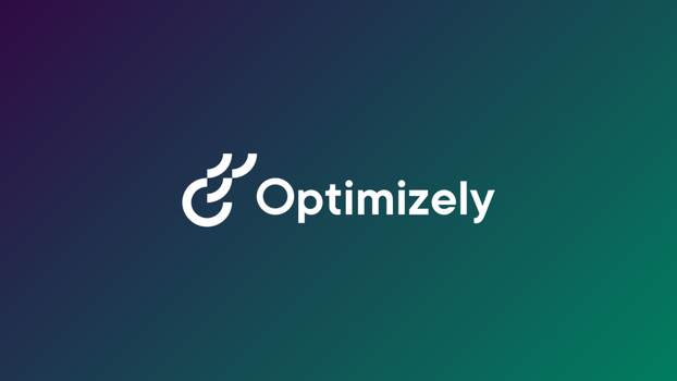 Optimizely reverse logo on green gradient background