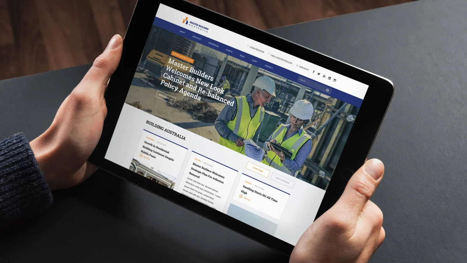 Image showing MBA website on a tablet