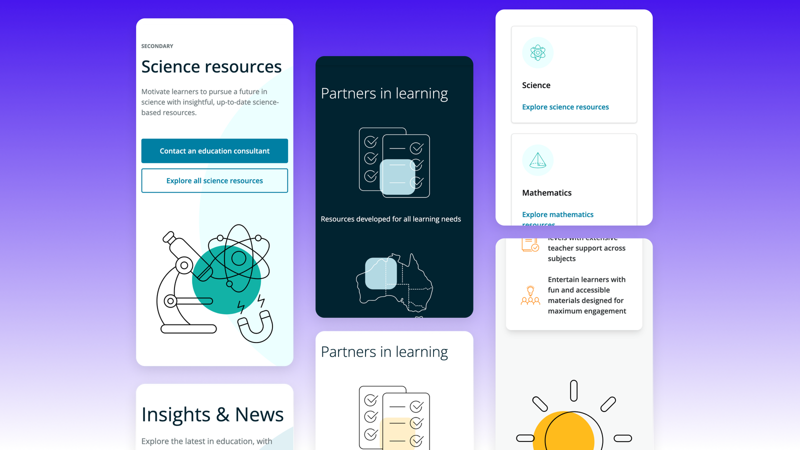 Picture of the visual themes on Pearson website