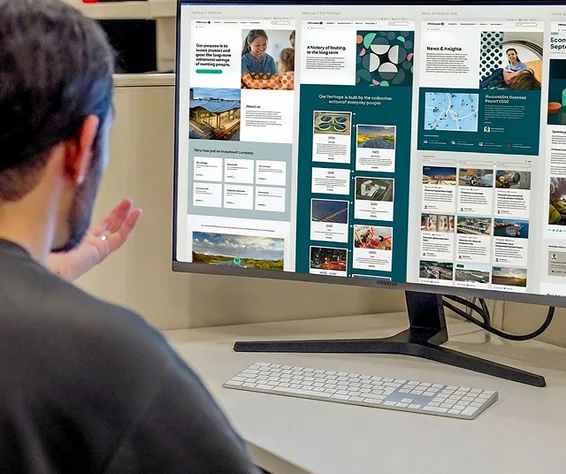 men looking into ux designs on computer