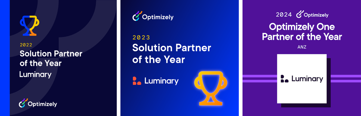 Luminary's Optimizely Awards badges