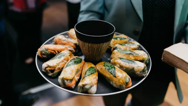 Plant based meat rice paper rolls