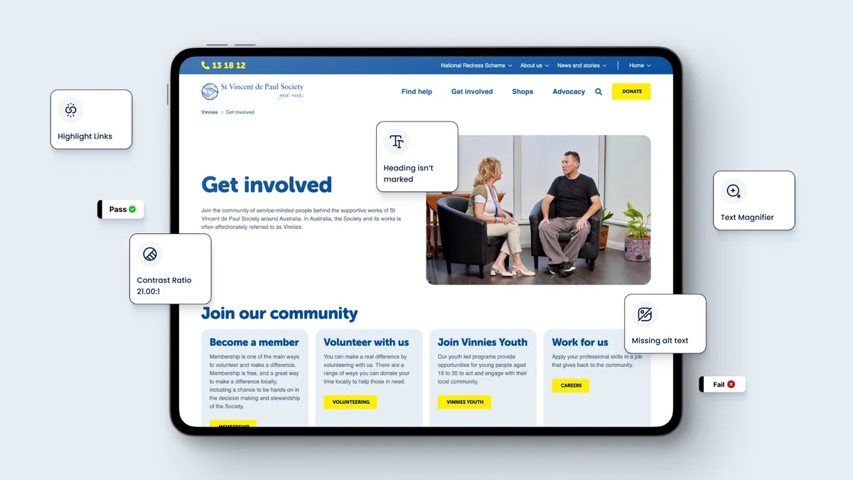 Markup of recommendations on Get involved page