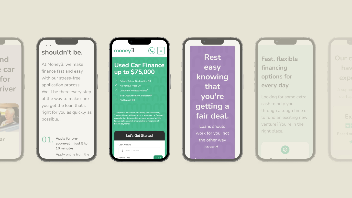 Picture of phone screens against a grey background