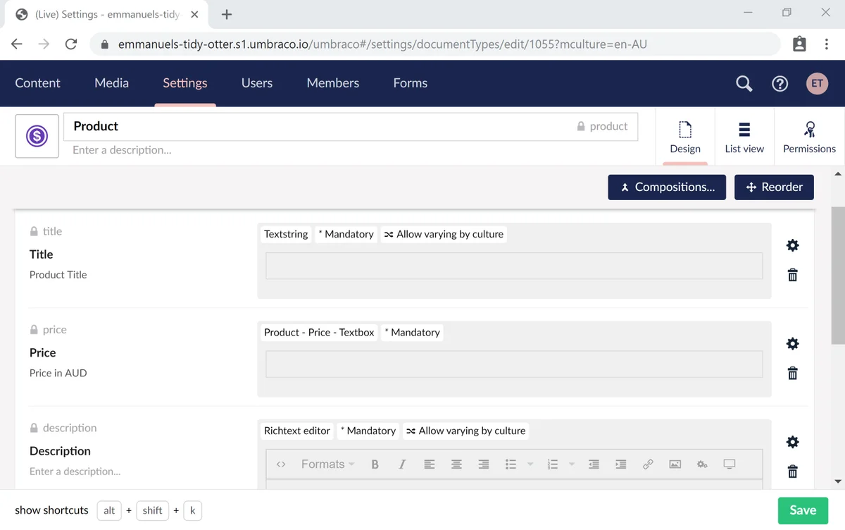 Create a Document Type
