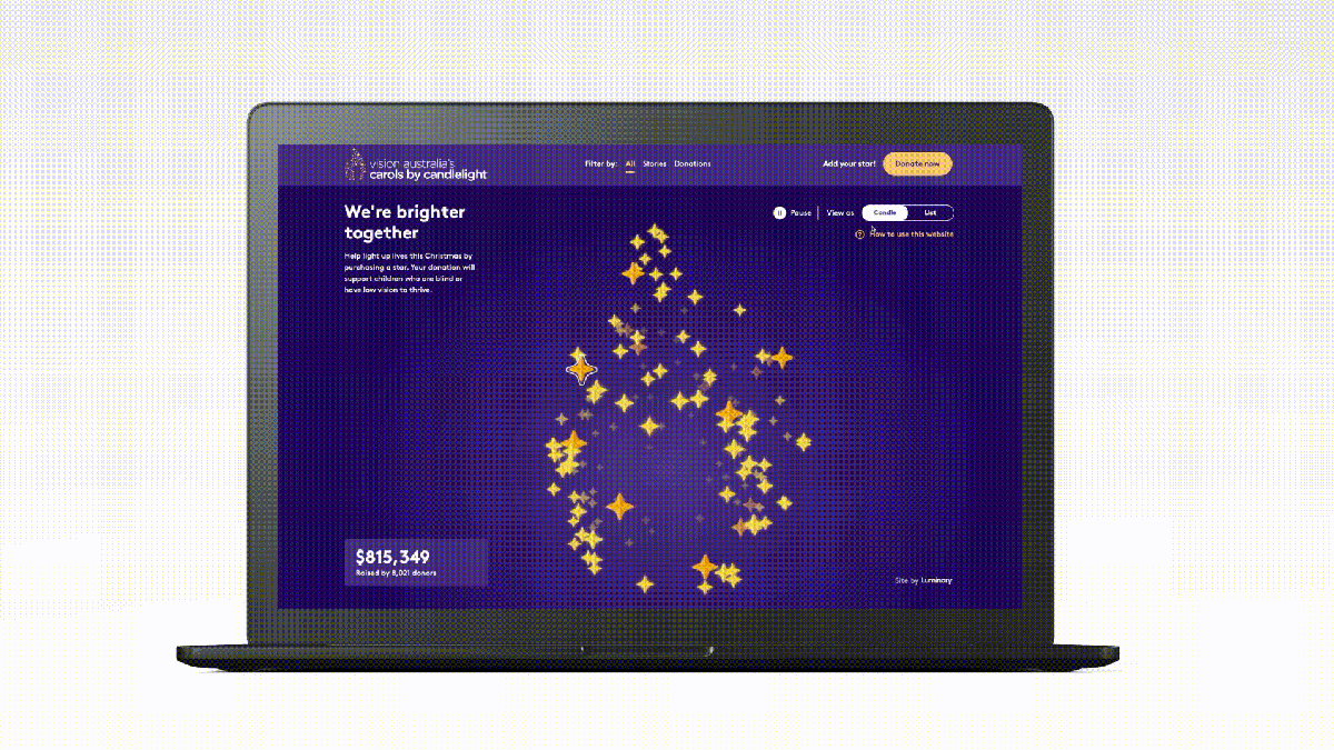 A gif showing how the user can switch from flame view to list view