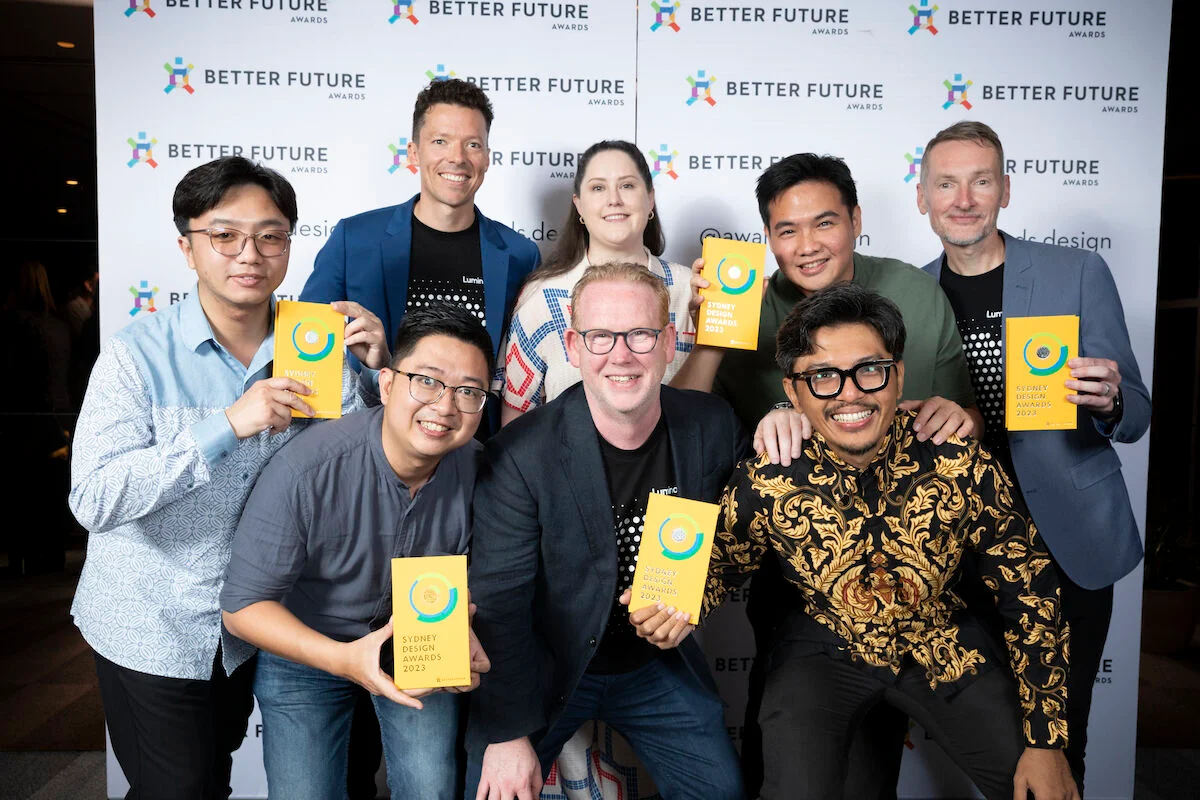 Team members receiving Melbourne Design Awards