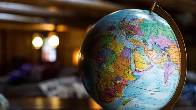 A picture of a world globe