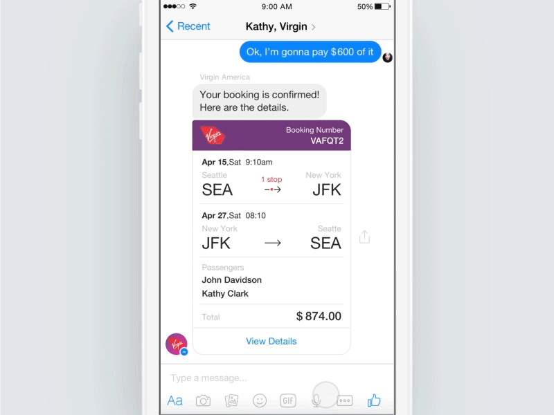 Flight booking concept gif