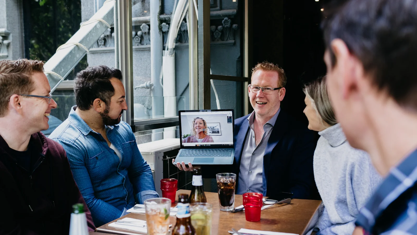 People sitting around a table