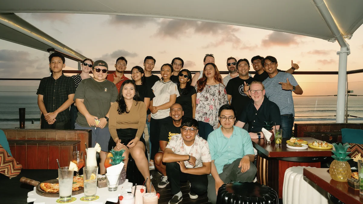 Picture of the Bali team on a team building event