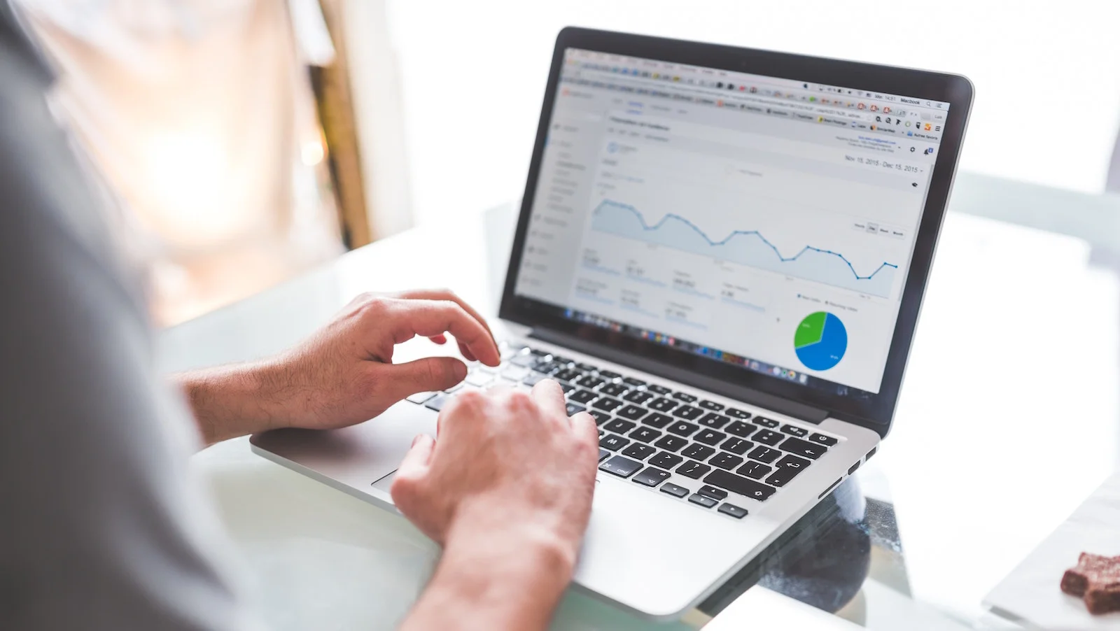 Someone looking at Google Analytics