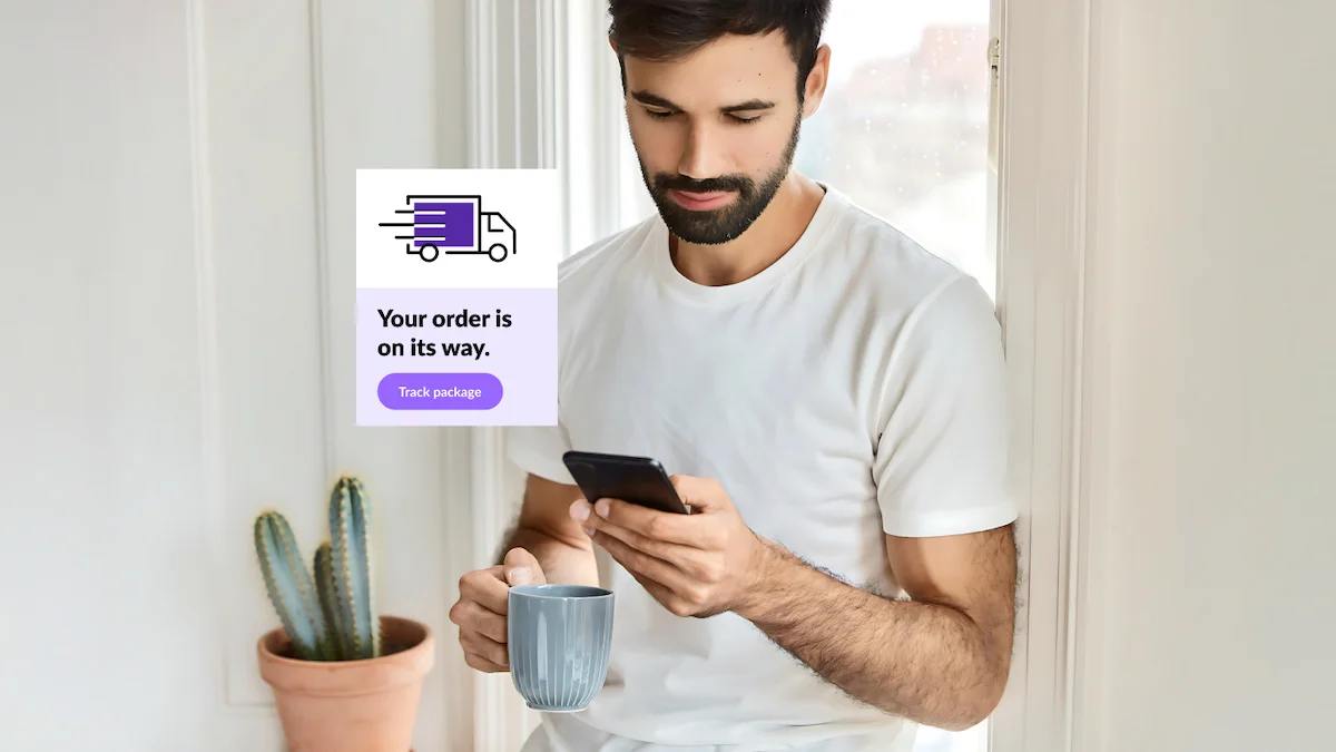 Picture of a man checking his order history