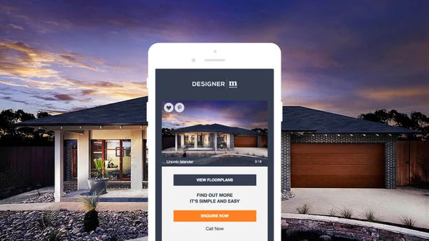 Image showing Metricon website on a mobile phone