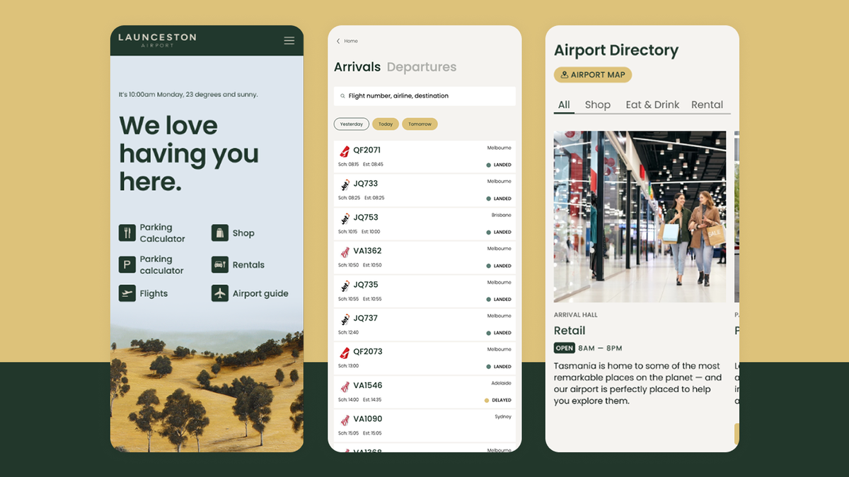 Launceston Airport mobile phone views