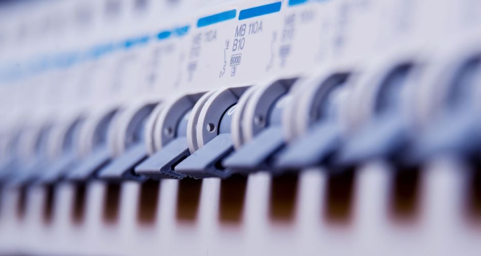 Close up of a circuit breakers