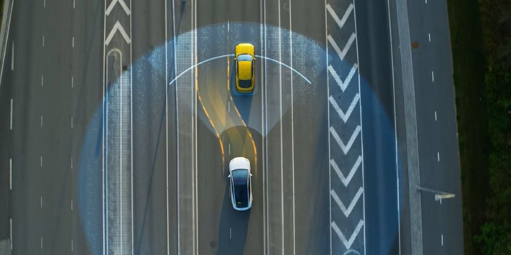 Cars driving on a road