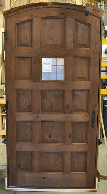 Radius-Top Knotty Alder Door with Wire-Brushed Finish