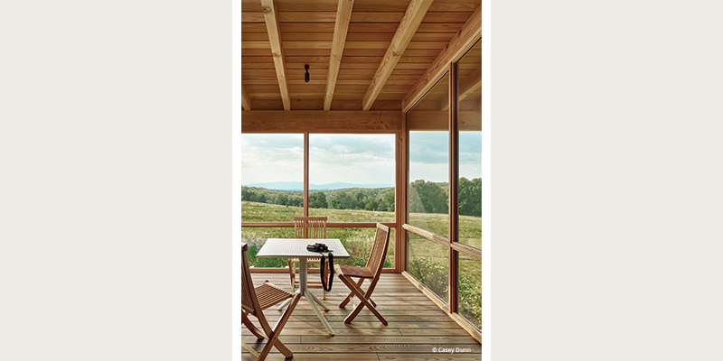 windows frame the vistas of the Catskills