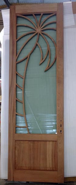 Impact Door with Palm Tree PDL Design (interior) Ultra Series outswing entrance door