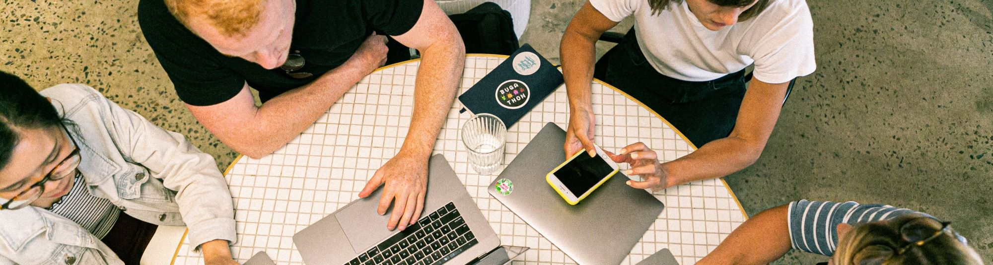 People collaborating over computers