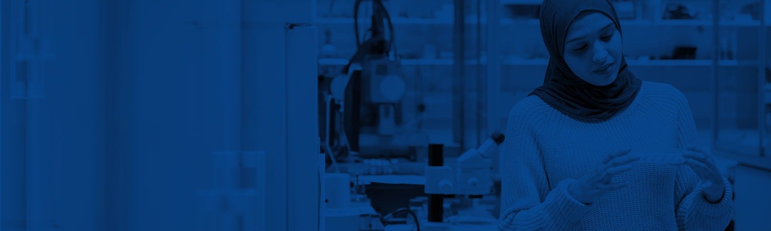 Sussex student working in lab