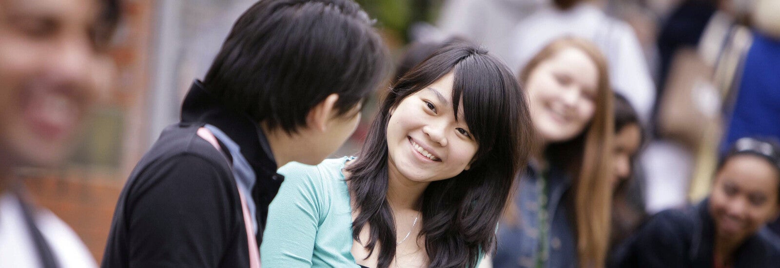 Students gathered outside