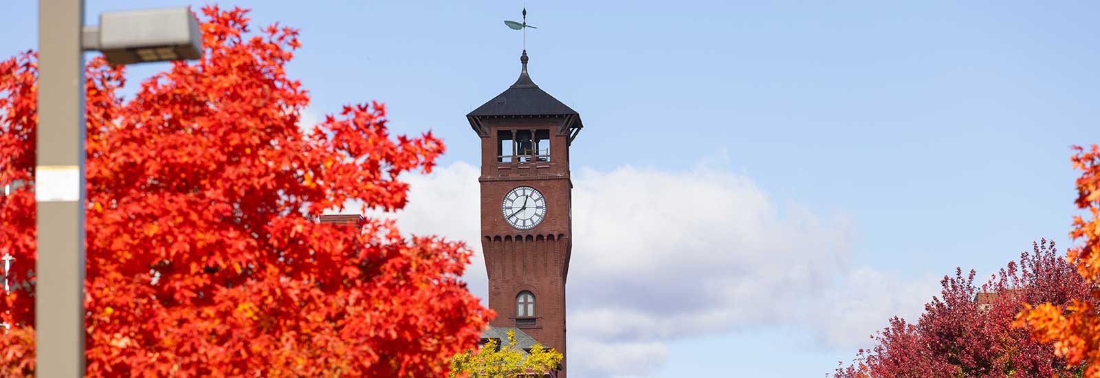UWS clocktower with autumn trees in the foreground