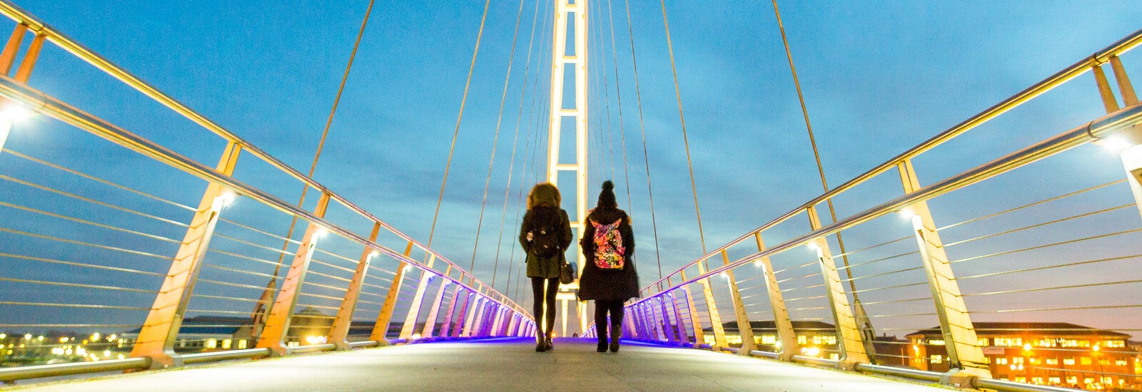 Durham students walking together outside