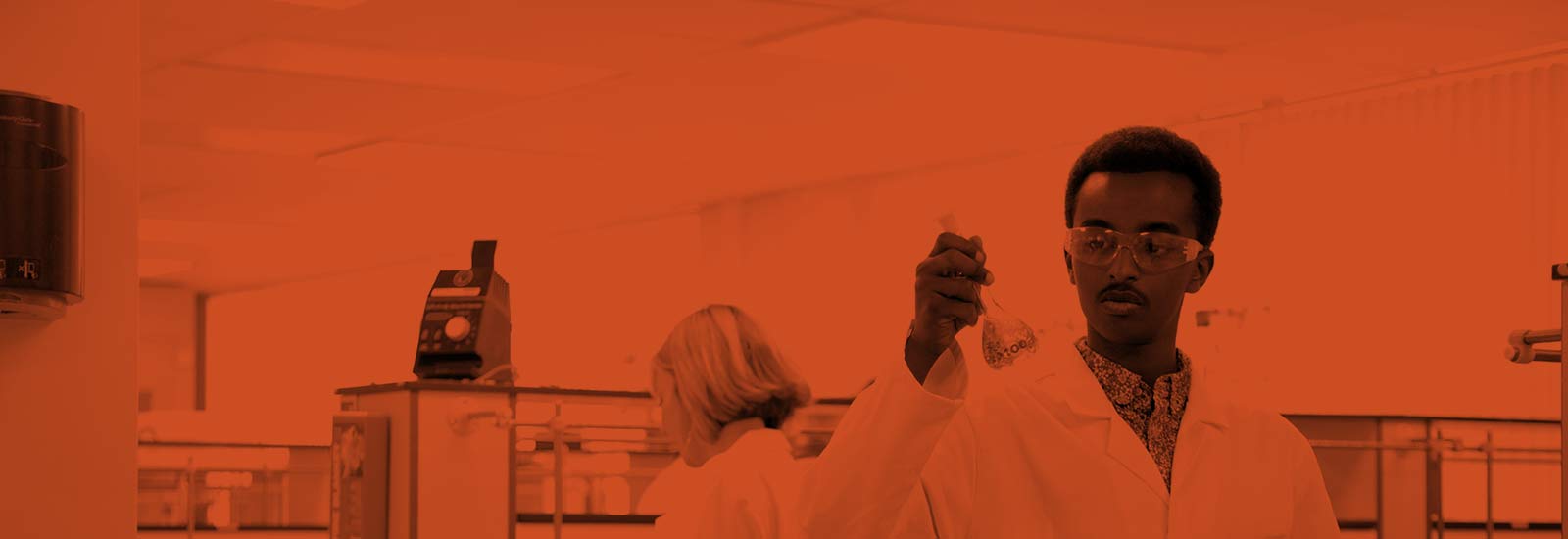 A student in a science lab