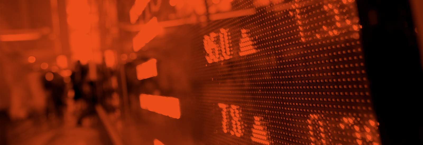 A financial trading ticker