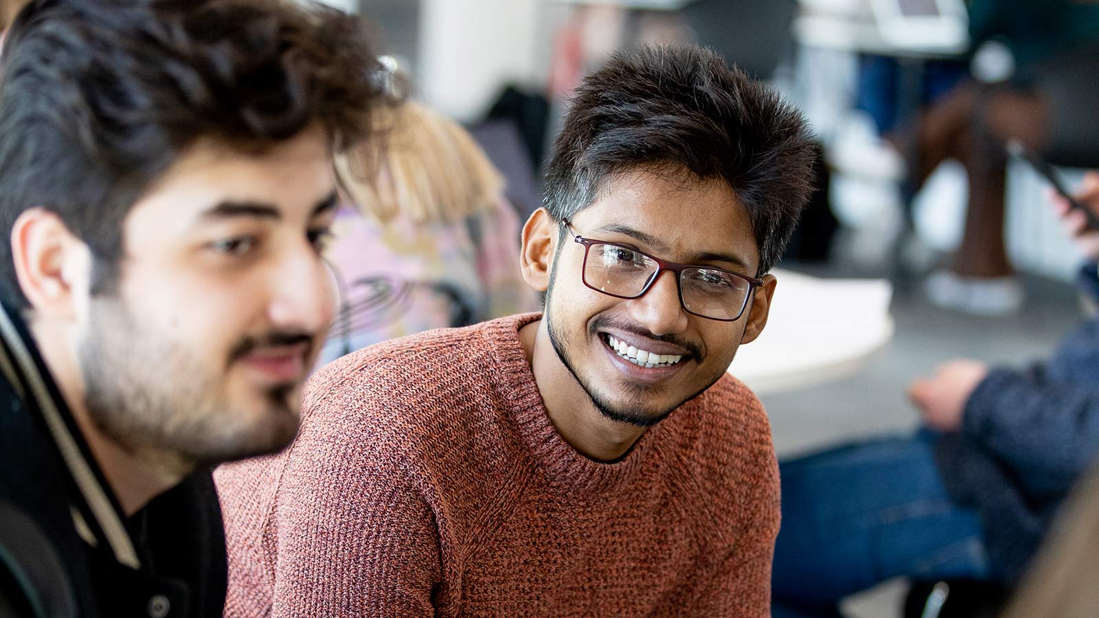 Students working together in a classroom